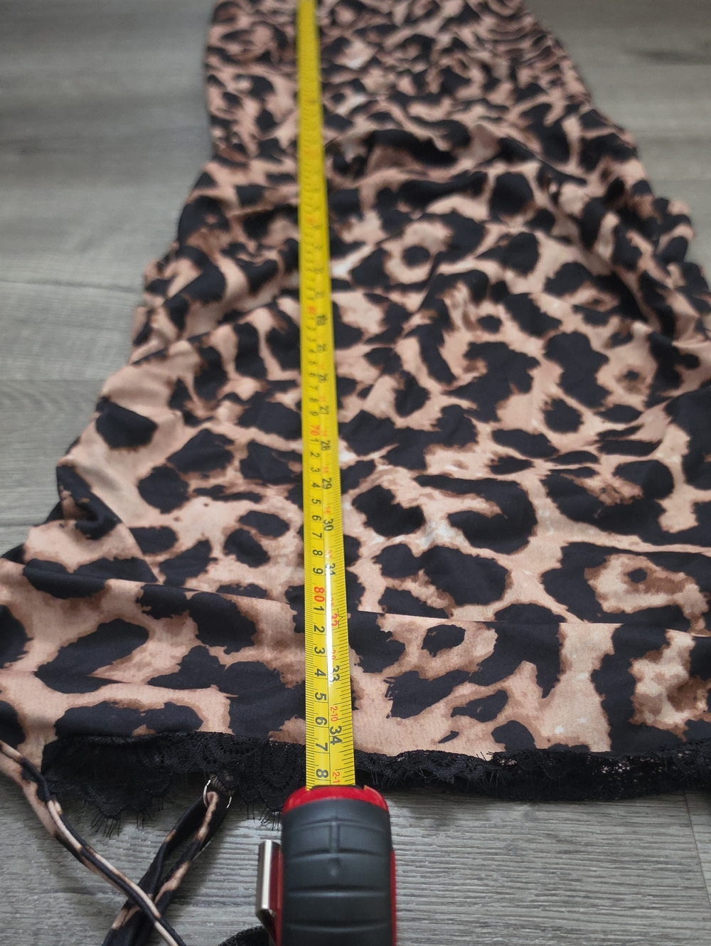 Leopard Print Slip Midi Dress - Nude/Black Very Stretchy - Picture 10 of 17